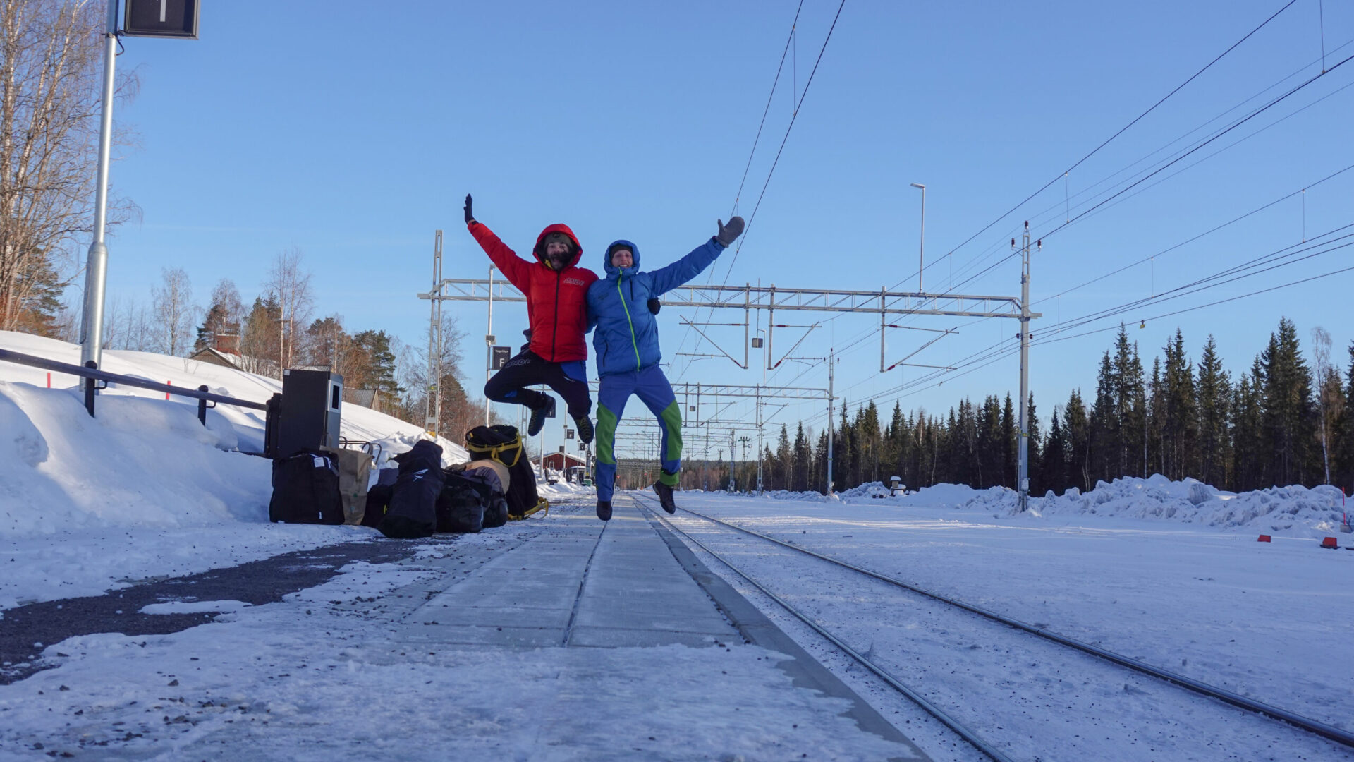 Dario Eynard e Giacomo Meliffi in Lapponia Svedese durante la Sarek traverse