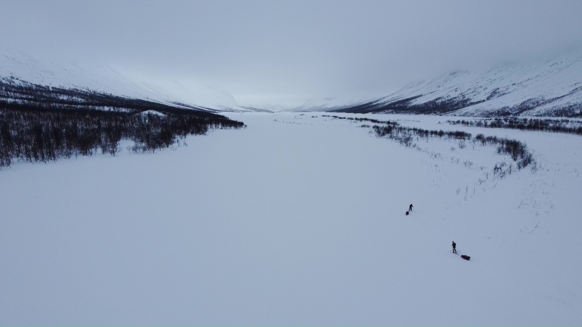 Paesaggio innevato in Lapponia Svedese durante la Sarek Traverse di Dario Eynard