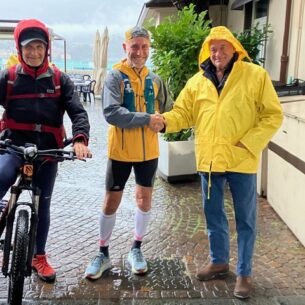 La partenza per l'ultratrail Tower2Tower alla Canottieri di Lecco