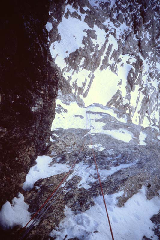 Avvicinamento alla parete della Via Solleder
